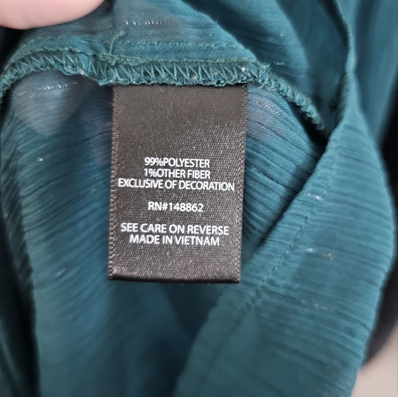 Emerald green Torrid sheer longsleeved top sz 3 - Picture 3 of 9